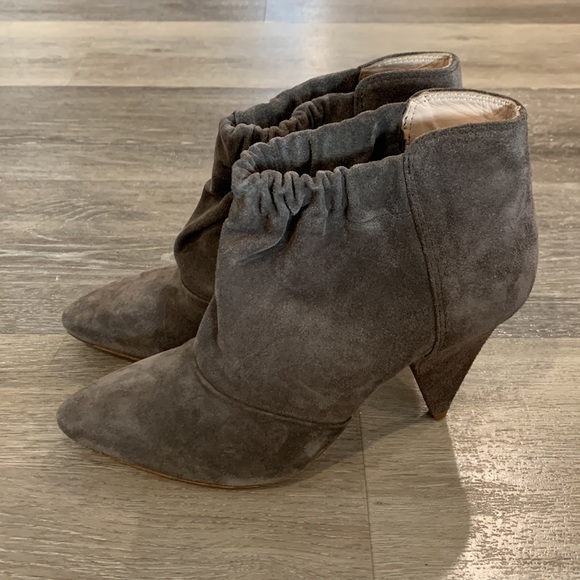 Loeffler Randall gray suede ankle booties women’s 6 - Picture 3 of 6